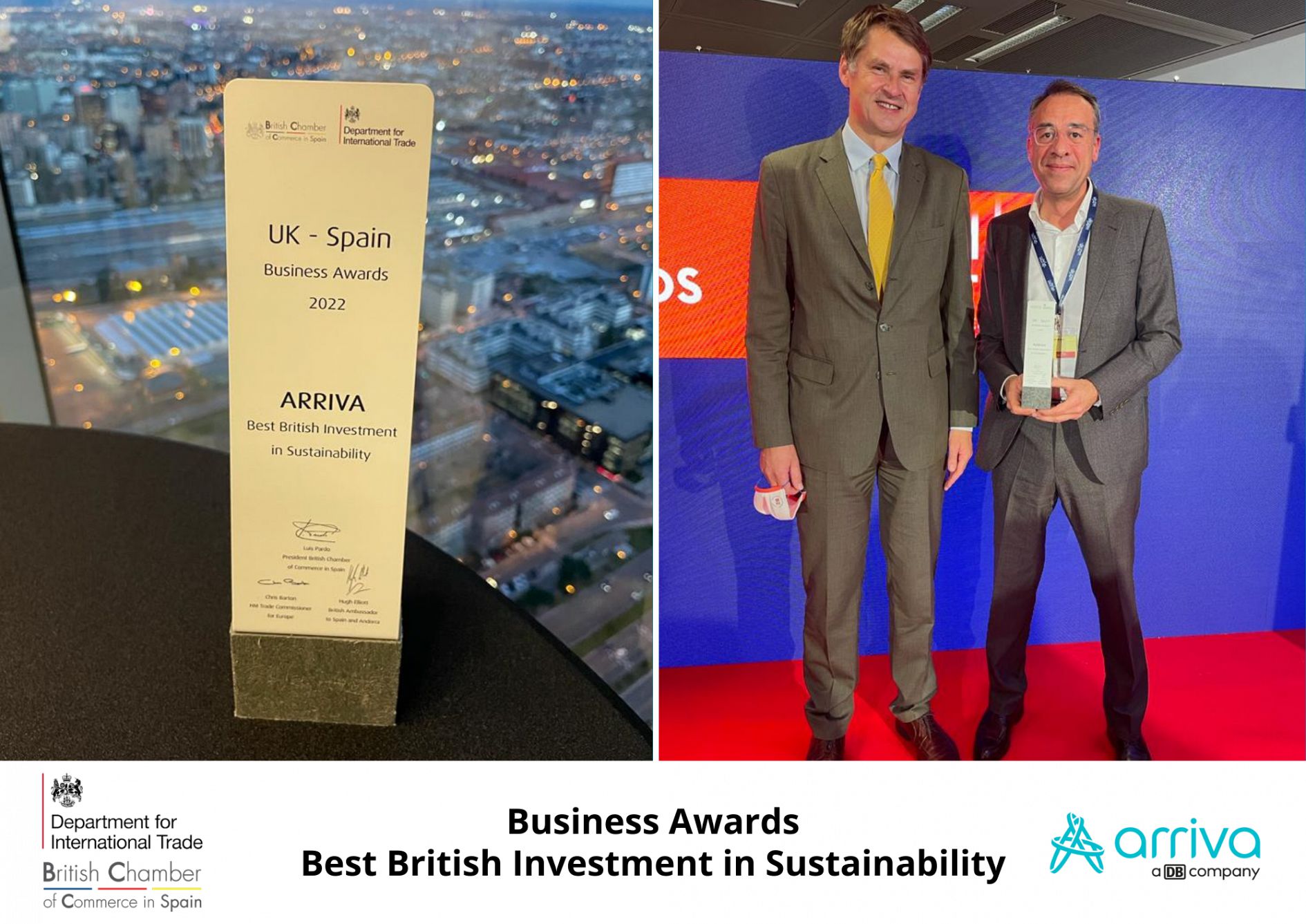 Arriva recibe el premio Best British Investment in Sustainability
